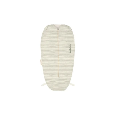 Afbeelding van Puckababy Mini Inbakerslaapzakje baby (3 6m) Green Stripes Katoen TOG 0.5 Zomerslaapzak