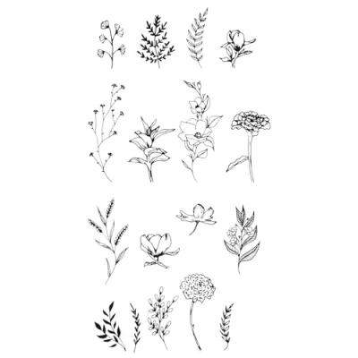 Afbeelding van Sizzix Clear Stamps by Lisa Jones Garden Botanicals (17pcs) (666641)