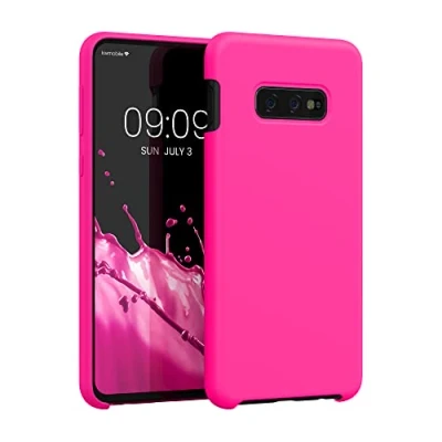 Afbeelding van kwmobile telefoonhoesje geschikt voor Samsung Galaxy S10e Hoesje met siliconen coating Smartphone case in neon roze