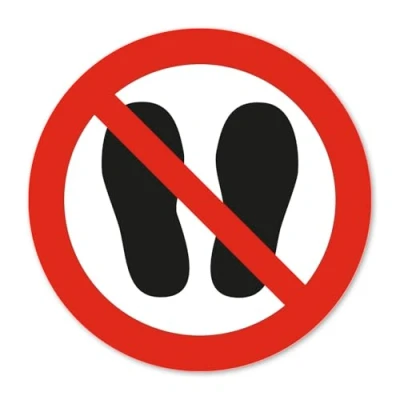 Afbeelding van Verbodssticker P024 verboden om in het oppervlak te komen volgens DIN EN ISO 7010 I Veiligheidswaarschuwing Ø 10 cm hin_807