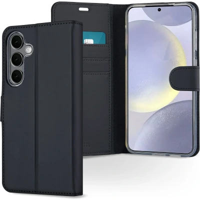 Afbeelding van Accezz Hoesje Geschikt voor Samsung Galaxy S25 Plus Met Pasjeshouder Wallet Softcase Bookcase Zwart