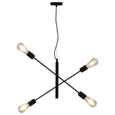 Afbeelding van Plafondlamp met filament peren 2 W E27 zwart