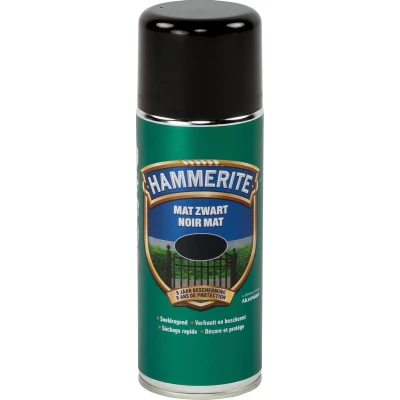 Afbeelding van Hammerite metaallak spray mat 0,4l zwart