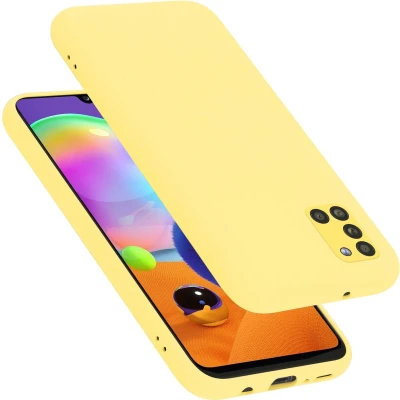 Afbeelding van Cadorabo Hoesje geschikt voor Samsung Galaxy A31 in LIQUID GEEL Beschermhoes gemaakt van flexibel TPU silicone Case Cover