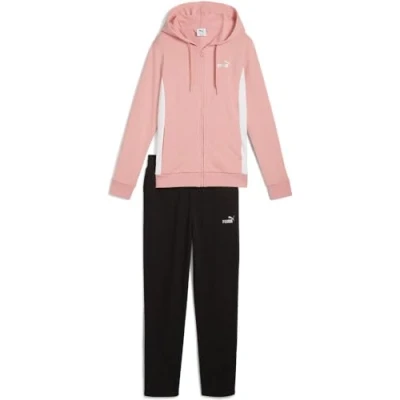 Afbeelding van Puma Hooded SUIT SET Trainingspak, Dames, Maat: XS, Pink fruit