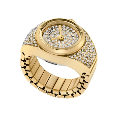 Afbeelding van FOSSIL WATCH RING Polshorloge Goudkleurig met kristal (1 stuk)