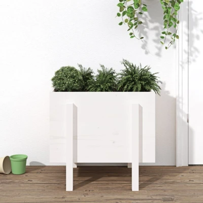 Afbeelding van Plantenbak 62x50x57 cm massief grenenhout wit