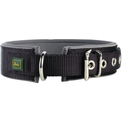 Afbeelding van Dog collar Hunter Neoprene Reflect Black (39 46 cm)