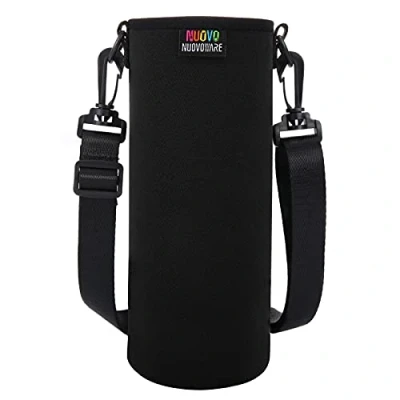 Afbeelding van Nuovoware Waterfles Carrier, Premium Neopreen Draagbare Geïsoleerde Houder Tas met Verstelbare Schouderband Fit RVS &amp; Plastic flessen