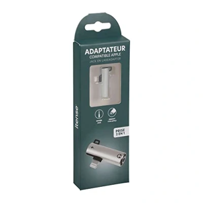 Afbeelding van itense Converter naar jack Apple Pills 3.5mm plug Lightning adapter compatibel oplaadpoort 2 in 1 stekker type tip