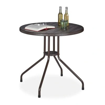 Afbeelding van Relaxdays tuintafel rond balkontafel bijzettafel tuin terrastafel buitentafel smal