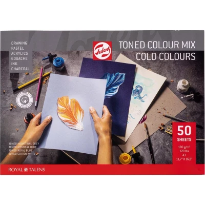 Afbeelding van Talens Gekleurd Tekenpapier, Koude Kleuren, Ft A3 Tekenpapier