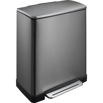 Afbeelding van Pedaalemmer E Cube 28 L+18 L staalkleurig