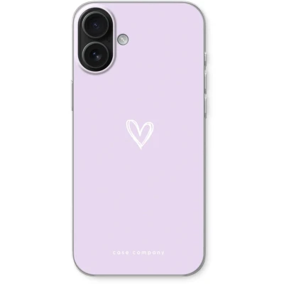 Afbeelding van Case Company® hoesje geschikt voor iPhone 16 Plus Klein hartje paars Soft Cover Telefoonhoesje Bescherming aan alle Kanten en Schermrand