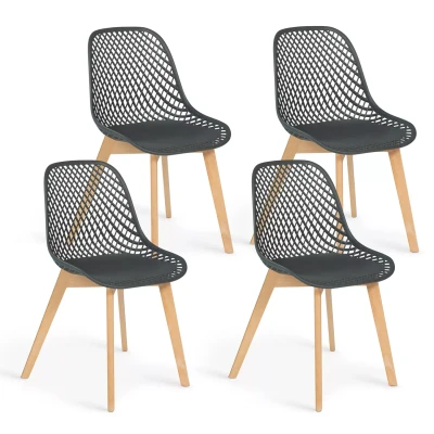 Afbeelding van Lot de 4 chaises MANDY grises pour salle à manger