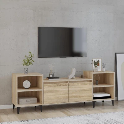 Afbeelding van Tv meubel 160x35x55 cm bewerkt hout sonoma eikenkleurig