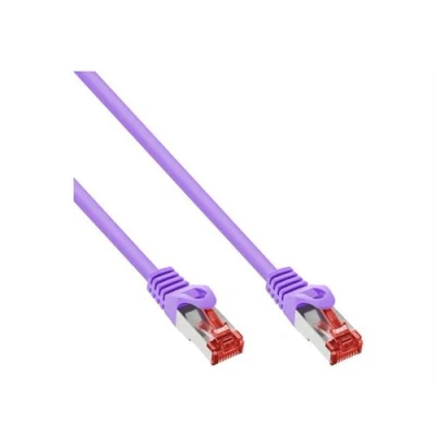 Image de InLine Cordon de raccordement RJ 45 (M) pour 15 m Paire torsadée blindée (SSTP) CAT 6 moulé violet