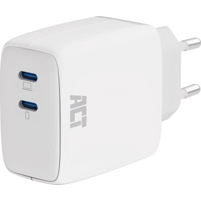 Afbeelding van ACT USB C Lader 65W 2 poorts PD PPS en GaNFast