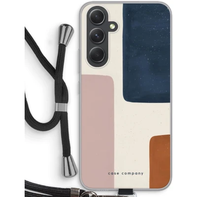 Afbeelding van Case Company® hoesje met Koord geschikt voor Samsung Galaxy A54 Geo #5 Telefoonhoesje Zwart Bescherming aan alle Kanten en Over de Schermrand
