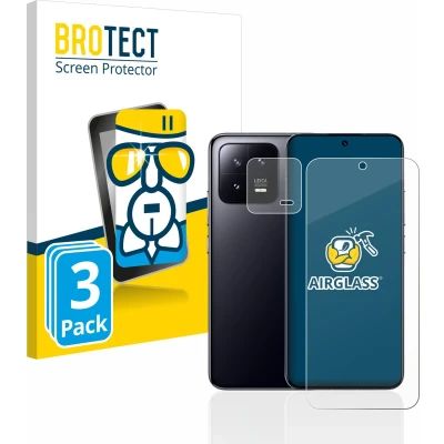 Afbeelding van BROTECT Screenprotector voor Xiaomi 13 (Voor+Camera) Folie Beschermfolie Beschermglas transparant (3 Stuks)