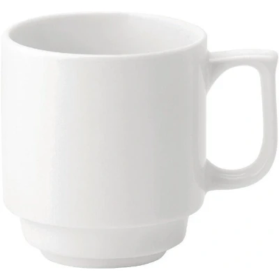 Afbeelding van Utopia Pure White Stapelbare Mokken 280ml (36 Stuks) DY336 Restaurant Hotel Professioneel