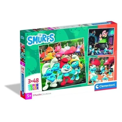 Afbeelding van Clementoni Puzzel 3x48 Stukjes De Smurfen Voor Kinderen Vanaf 5 Jaar