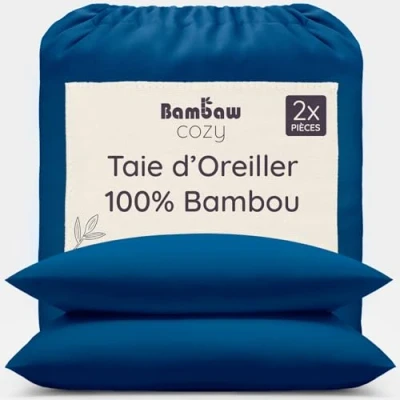 Afbeelding van Bamboe Kussenslopen 2 stuks Eco Kussensloop 50cm bij 75cm Blauw marine Luxe Beddengoed Hypoallergeen Puur viscose rayon Ultra ademende Stof Bambaw