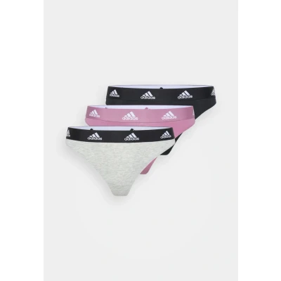 Afbeelding van adidas Sportswear Thong 3 PACK String, Dames, Maat: Large, Pink/black/mottled grey