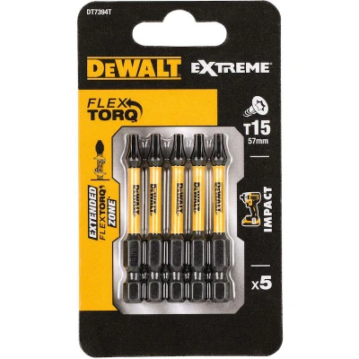 Afbeelding van DeWALT DT7394T Extreme Impact Torsion Schroefbits T15 50mm 5 Stuks