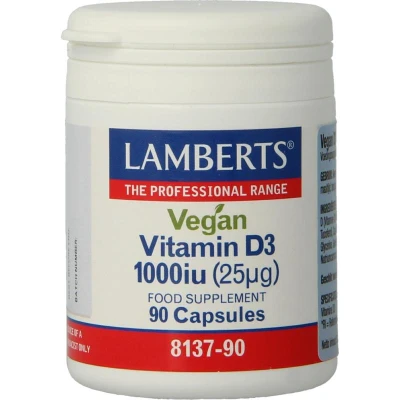 Afbeelding van Lamberts Vitamine D3 1000 IE (25 mcg) Vegan 90 capsules