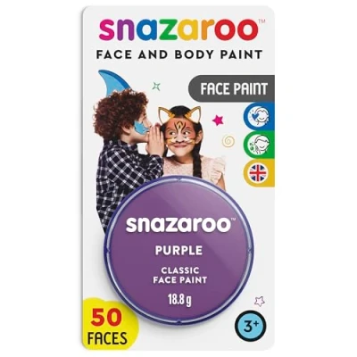 Afbeelding van Snazaroo Verf voor gezicht en lichaam, make up vermomming, kinderen volwassenen, blisterverpakking 18 ml, kleur: paars