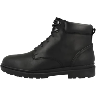 Afbeelding van Geox Andalo Veterboots, Heren, Maat: 43, Black Leer/ synthetisch