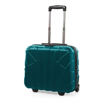 Afbeelding van Suitline Pilotenkoffer handbagage harde koffer 2 rollen business trolley, TSA, ABS mat aquagroen