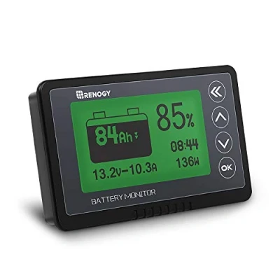 Afbeelding van Renogy 500 A 12 V/24 V/36/48 V batterijcontroller met programmeerbaar alarm voor hoge en lage spanning, compatibel LiFPO4, AGM, verzegeld, gel, natte batterijen