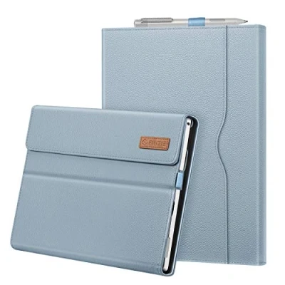 Afbeelding van FINTIE Beschermhoes voor Microsoft Surface Pro 7+/Surface 7/Pro 6/Pro 5/Pro 4/Pro 3 multi hoek beschermhoes, verstelbaar, magneetsluiting, hoes met documentenvak, vorstblauw
