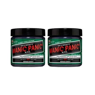 Image de Coloration capillaire semi permanente Manic Panic Venus Envy Classic Cream, vegan et sans ingrédients d&#039;origine animale, vert, 2 x 118 ml