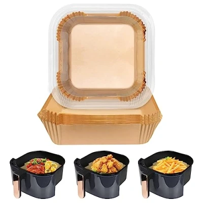 Afbeelding van HORJOR bakpapier, luchtfriteuse, 100 stuks, 20 cm, accessoires Ninja Air Fryer, blad, compatibel met Philips Cosori voor magnetron, stoomstrijkijzer