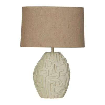 Afbeelding van Tafellamp Adelaide, crème, hoogte 59,5 cm, textiel/hars