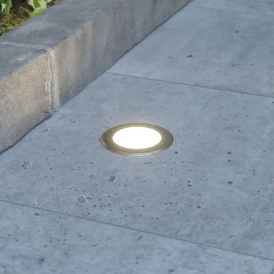 Afbeelding van Lucande LED inbouwspot 1licht roestvrij staal, glas H: 15 cm helder Inclusief lichtbron