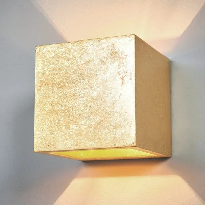 Afbeelding van Lindby wandlamp 1licht gips, metaal H: 11.5 cm G9 goud