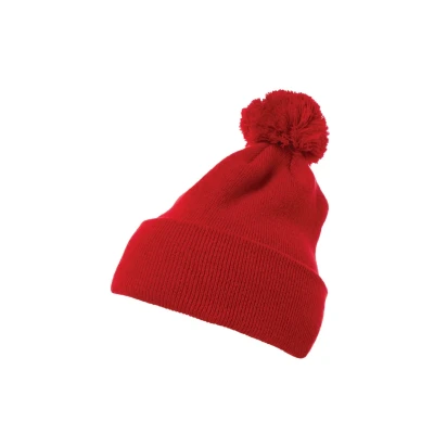 Afbeelding van Flexfit Cuffed POM Muts, Maat: One Size, Red