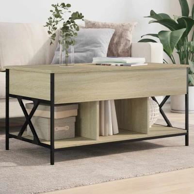 Afbeelding van vidaXL Salontafel 100x55x50 cm bewerkt hout en metaal sonoma eiken
