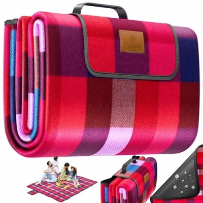 Afbeelding van KESSER® Picknickkleed Waterdicht 200x200 cm Picknickdeken Geïsoleerd Buitenkleed voor 4 6 Personen Wasbaar Grijs / Antraciet