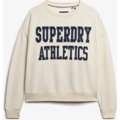 Afbeelding van Superdry Athletic Essentials Relaxed Applique Sweater, Dames, Maat: 36, Desert bone off white