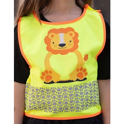 Afbeelding van Korntex Children&#039;s Safety Vest Funtastic Wildlife CO² Neutral KX119K Lion Yellow