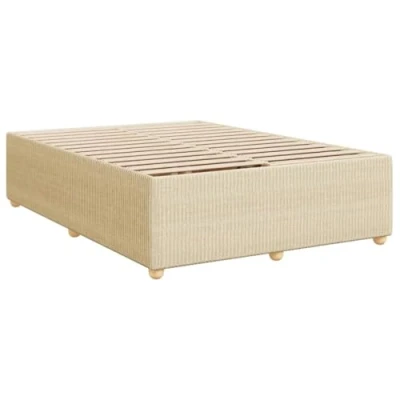 Image de vidaXL Cadre de lit sans matelas crème 160x200 cm tissu346831