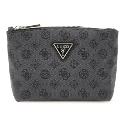 Afbeelding van GUESS Cosmetische tas Wilder Large Top Zip Charcoal Donkergrijs