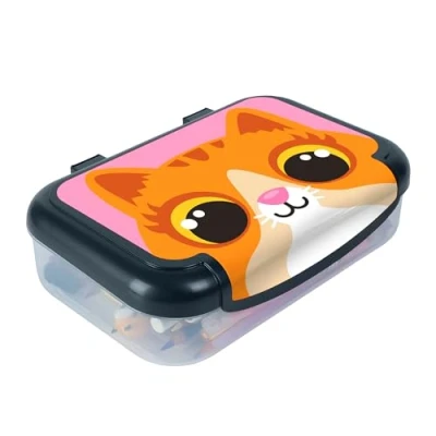 Afbeelding van ZIPIT pennenetui van gerecycled kunststof voor meisjes, school, grote capaciteit (kitten)