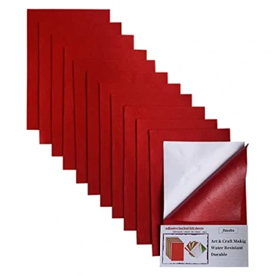 Afbeelding van Jtnohx Feutrine Autocollante, 12 Pièces Patin Chaise, 20x30cm Adhésif, Feutre Collant pour L&#039;artisanat (Rouge)