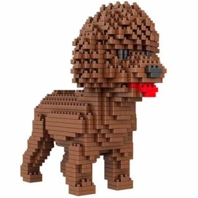 Afbeelding van Poedel. Figuur te assembleren met nanoblokken. 950 stuks.